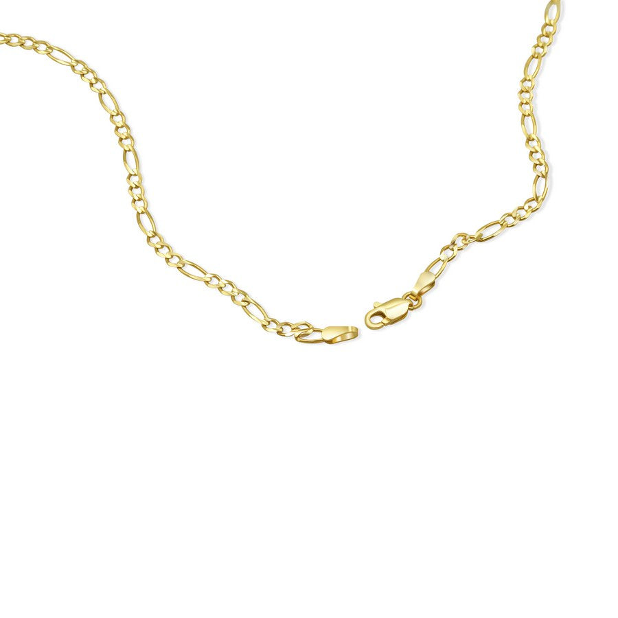 14K Yellow Gold Featherlight Figaro Chain – 22 Inch