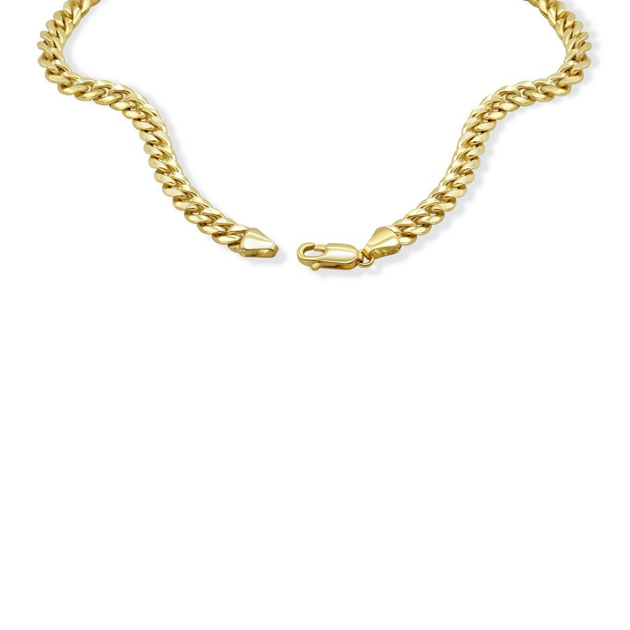 14K Yellow Gold Hollow Miami Cuban Link Chain – 22 Inch