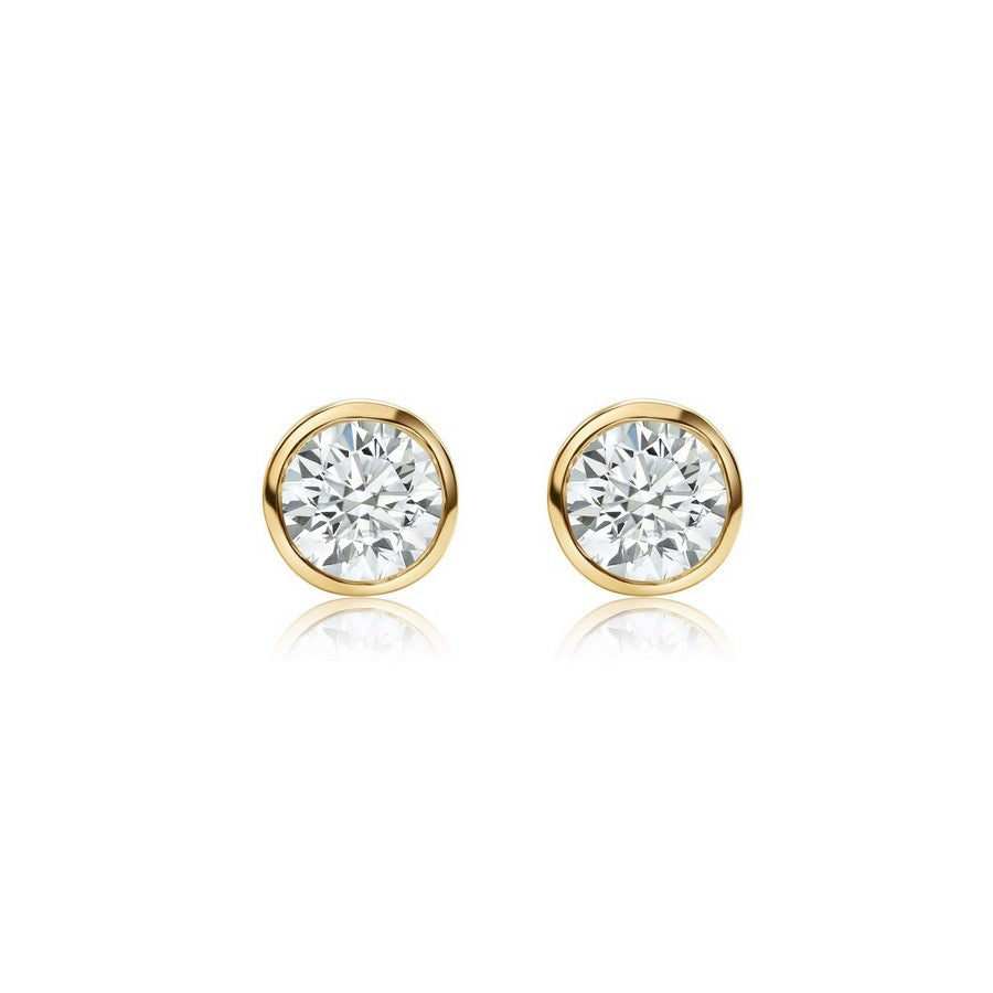 14K White Gold Lab-Created Diamond Bezel Stud Earrings (2 CTW F-G SI)