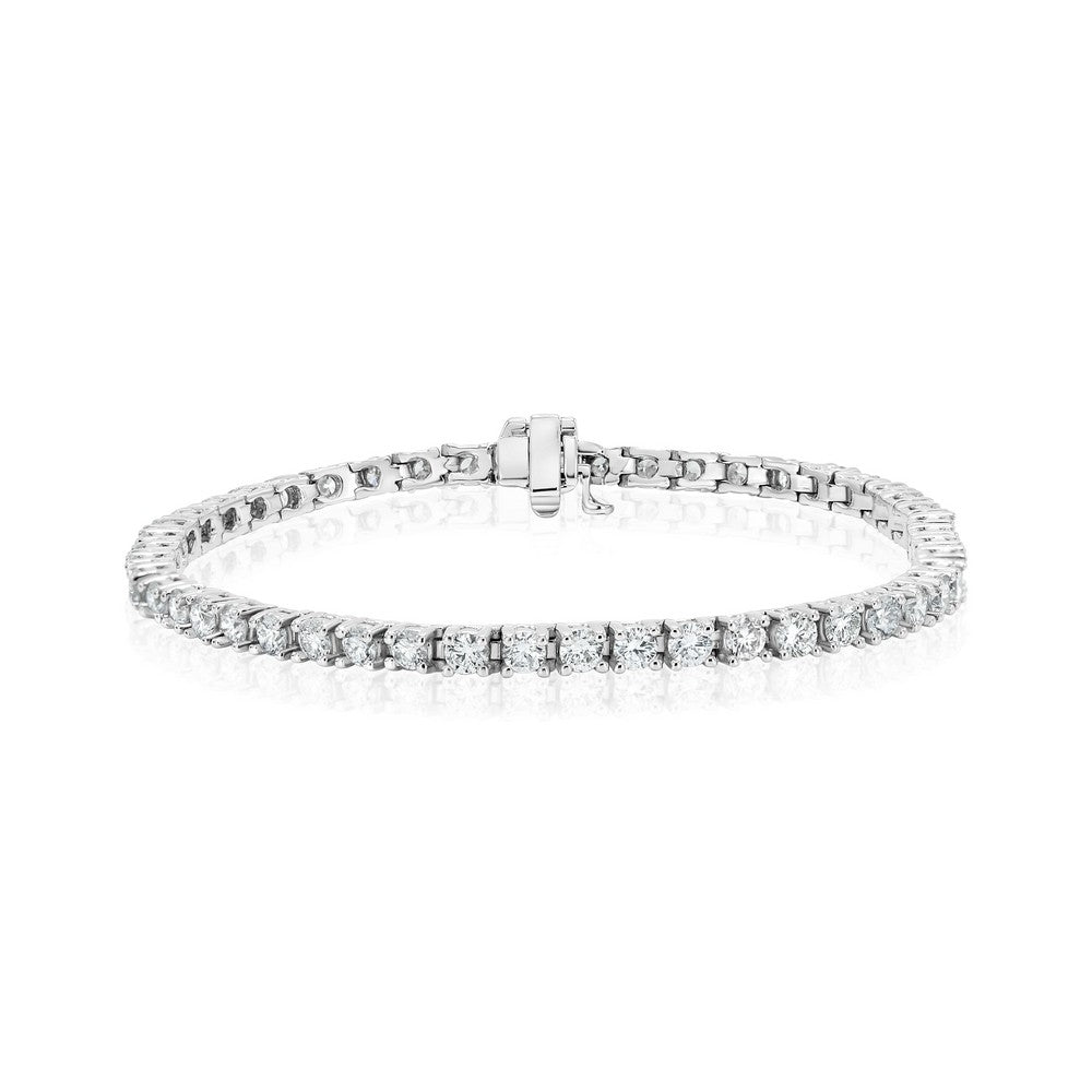 14K White Gold Lab-Created 4-Prong Diamond Tennis Bracelet (5 CTW F-G SI)