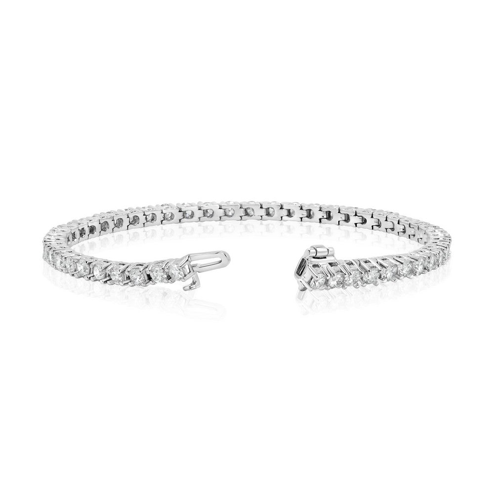 14K White Gold Lab-Created 4-Prong Diamond Tennis Bracelet (5 CTW F-G SI)