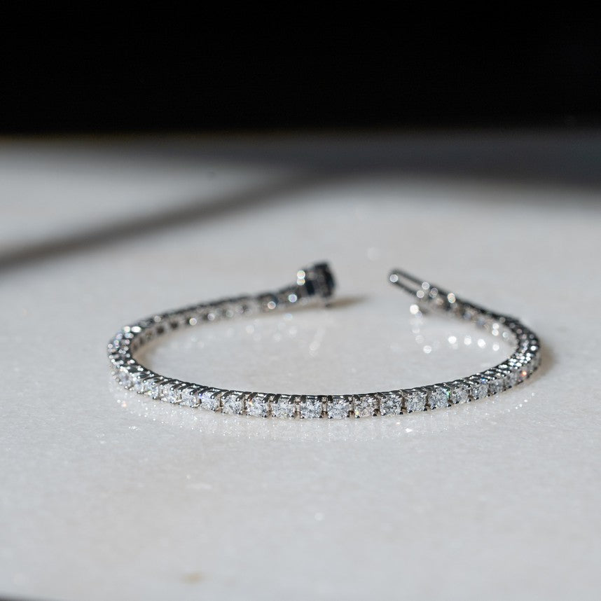 14K White Gold Lab-Created 4-Prong Diamond Tennis Bracelet (5 CTW F-G SI)