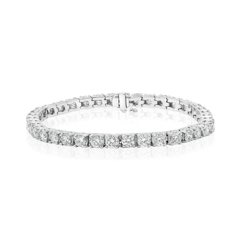14K White Gold Lab-Created 4-Prong Diamond Tennis Bracelet (10 CTW F-G SI)