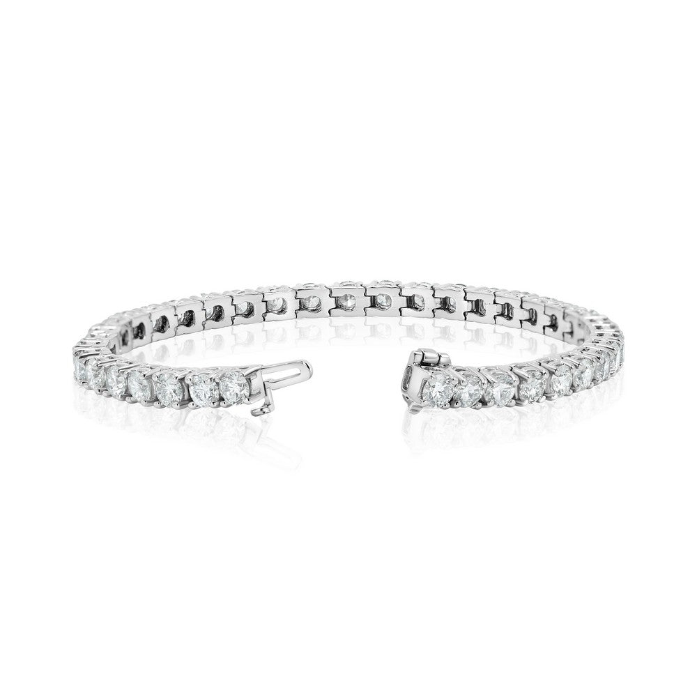 14K White Gold Lab-Created 4-Prong Diamond Tennis Bracelet (10 CTW F-G SI)