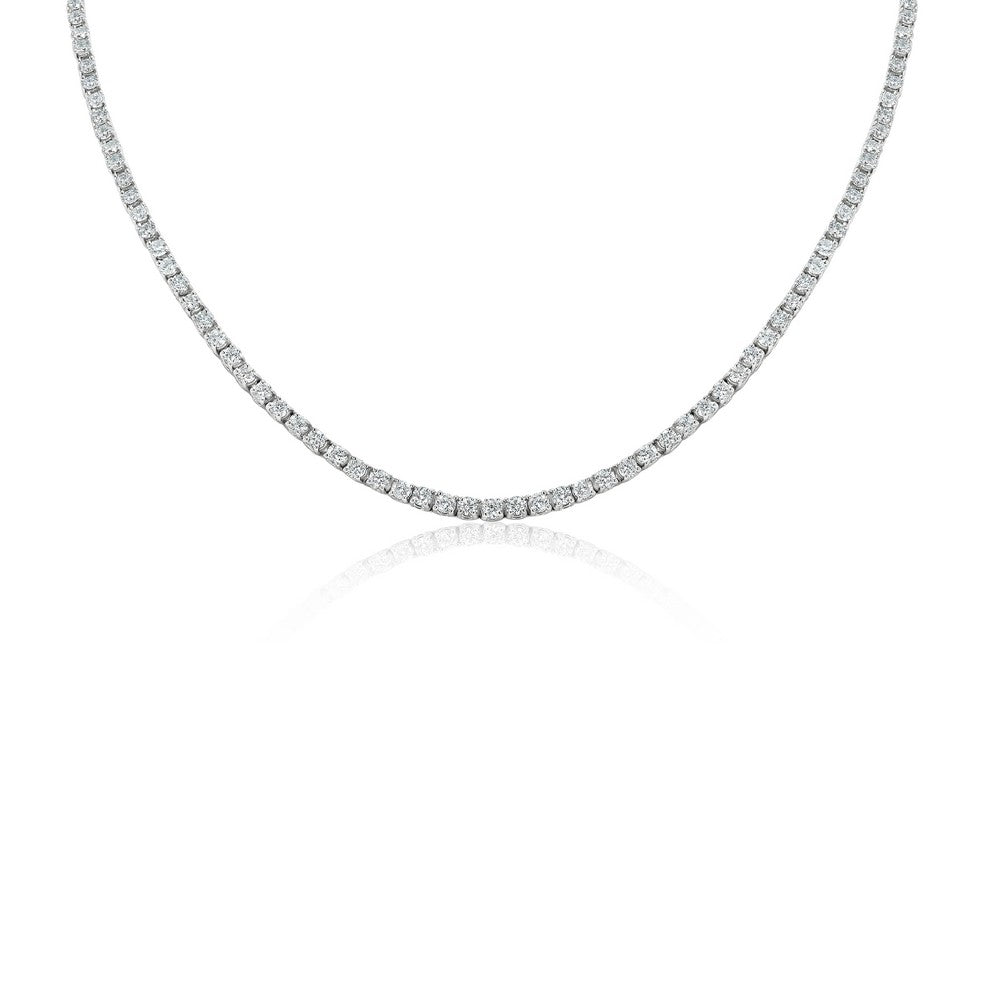 14K White Gold Lab-Created 4-Prong Diamond Tennis Necklace (6 CTW F-G SI)
