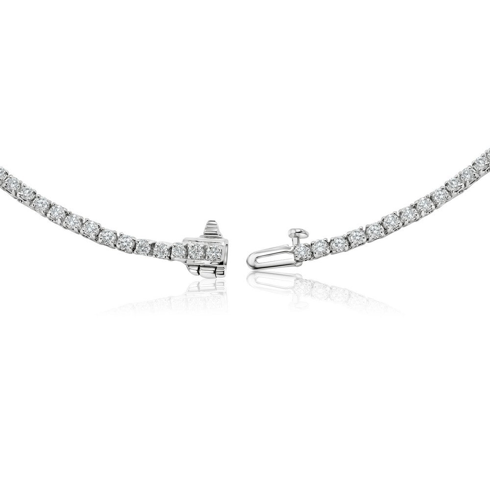 14K White Gold Lab-Created 4-Prong Diamond Tennis Necklace (6 CTW F-G SI)
