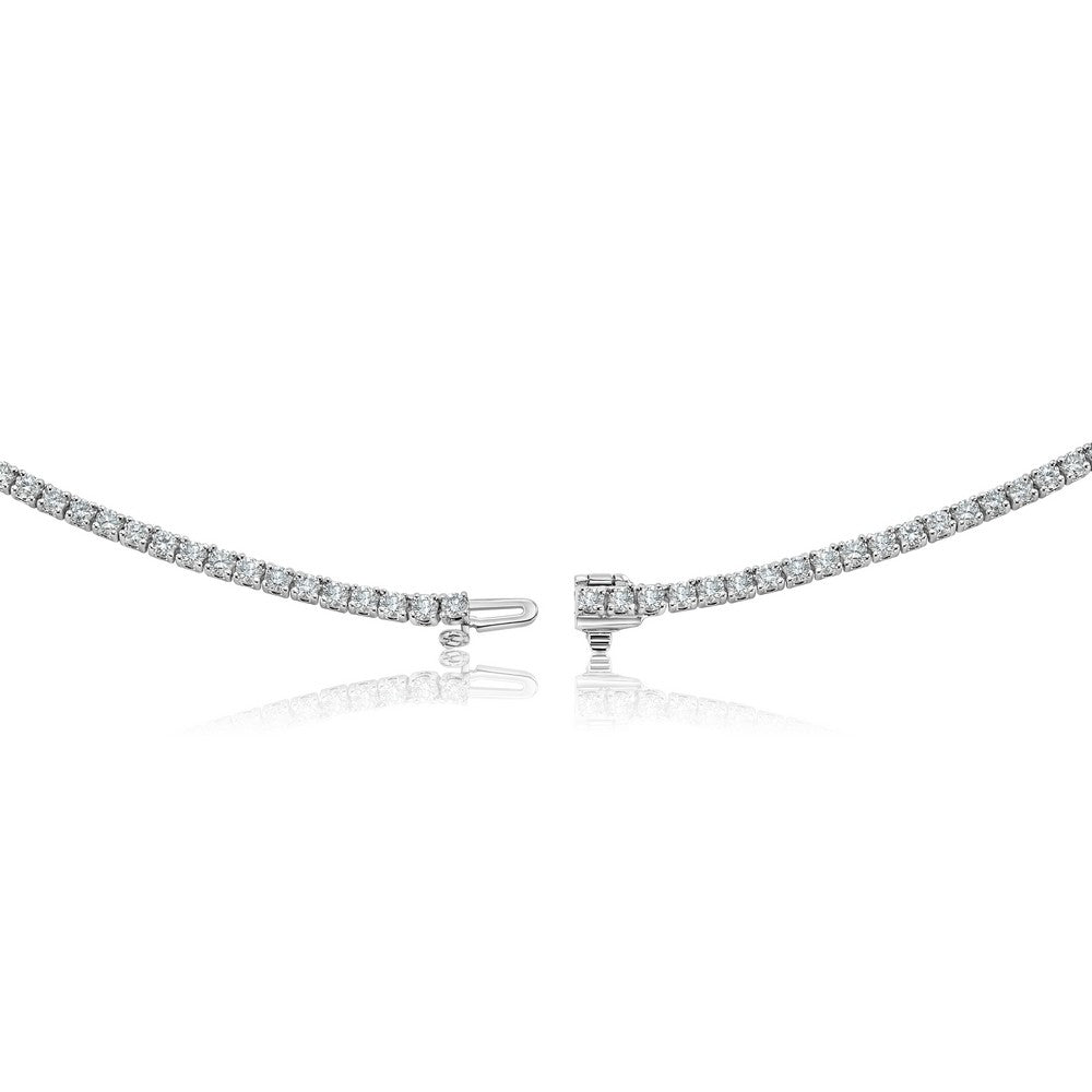 14K White Gold Lab-Created 4-Prong Diamond Tennis Necklace (8 CTW F-G SI)