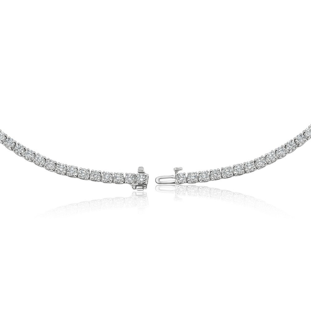 14K White Gold Lab-Created 4-Prong Diamond Tennis Necklace (15.5 CTW F-G SI)