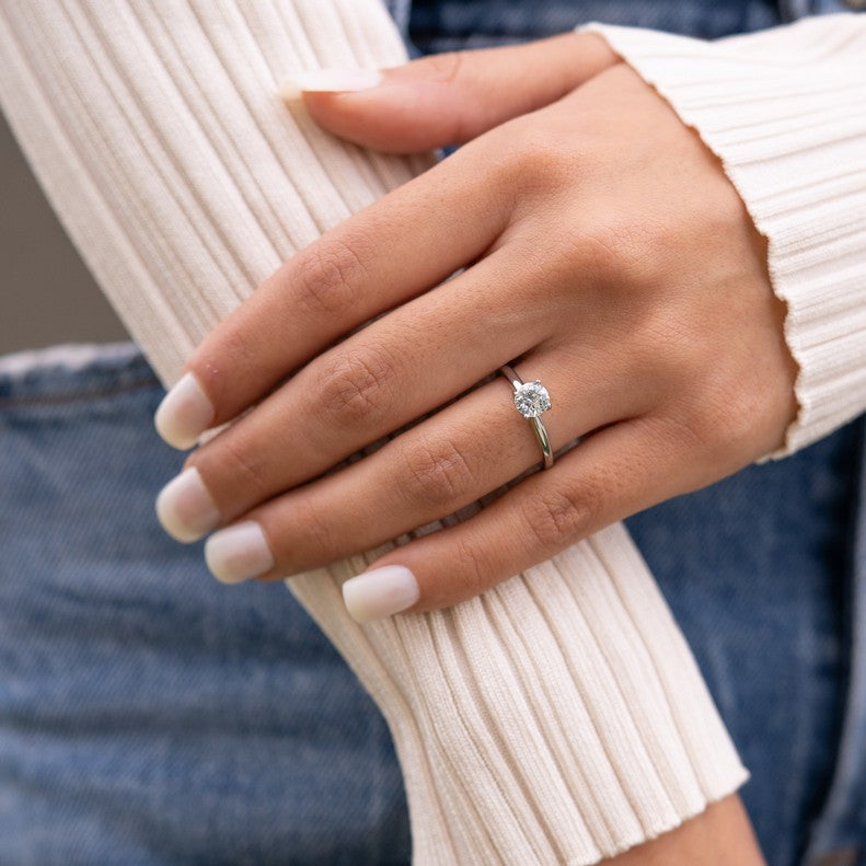 14K White Gold Lab-Created Diamond Classic Solitaire Ring (0.50 CTW F-G SI)
