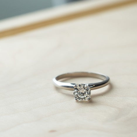 14K White Gold Lab-Created Diamond Classic Solitaire Ring (0.75 CTW F-G SI)