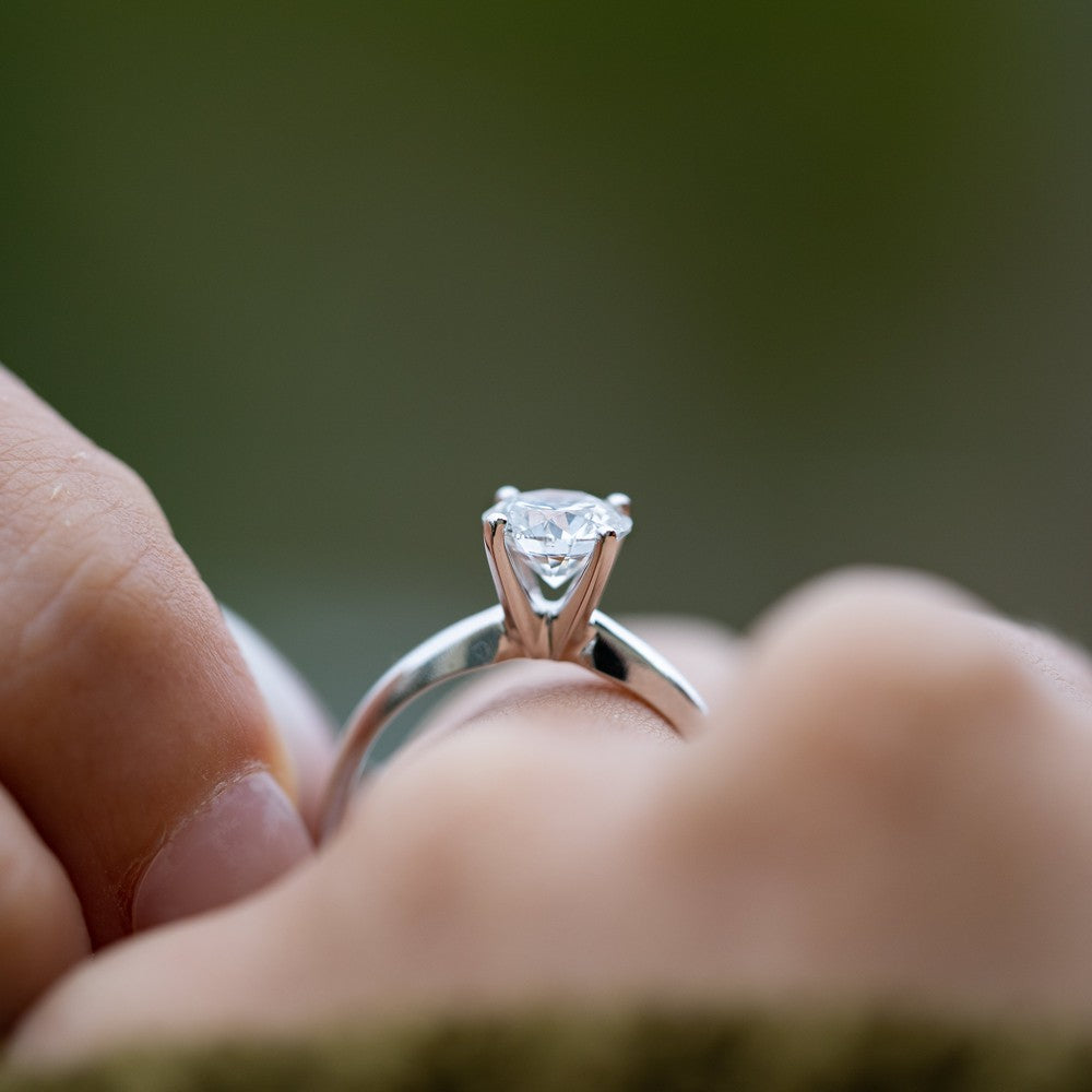 14K White Gold Lab-Created Diamond Classic Solitaire Ring (0.75 CTW F-G SI)