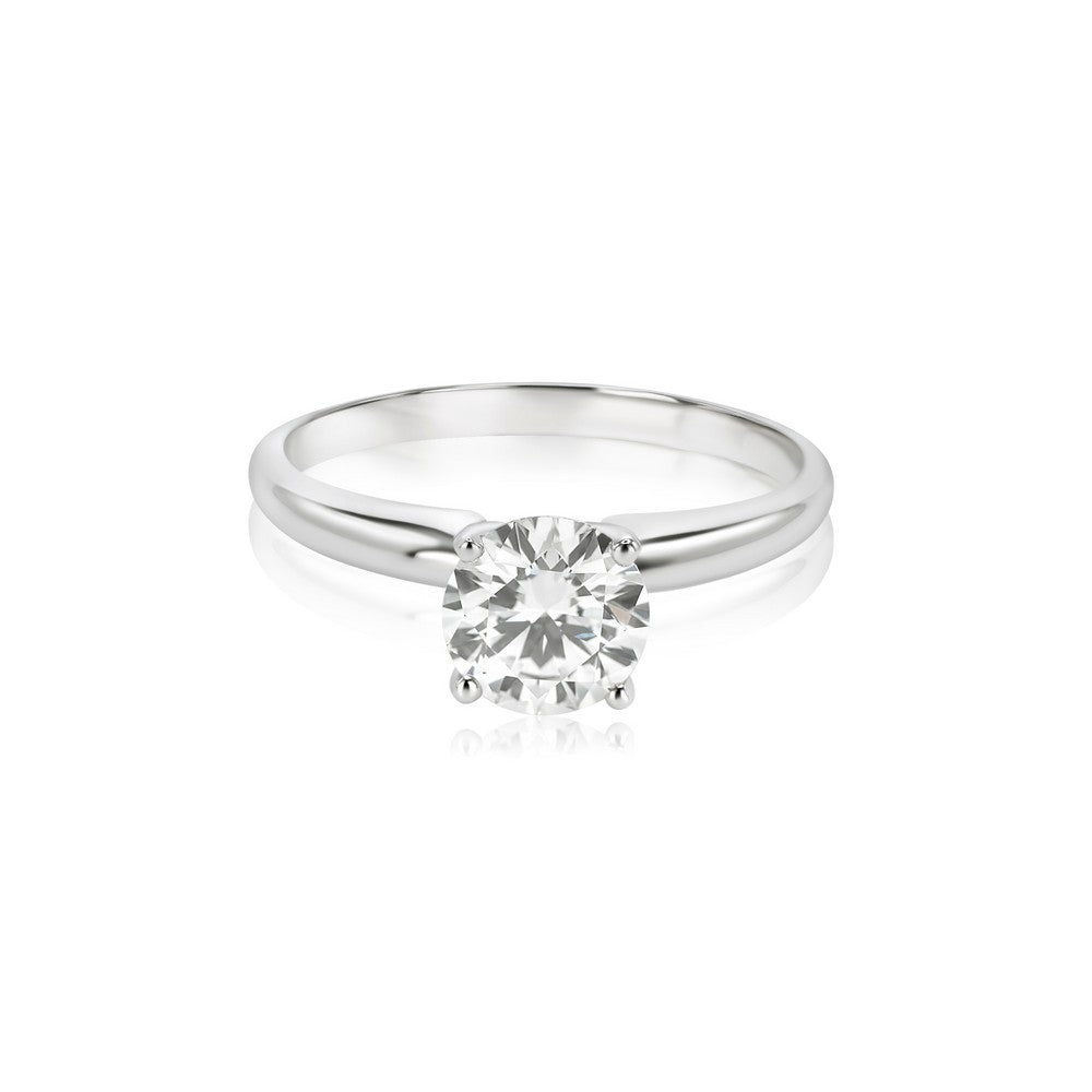 14K White Gold Lab-Created Diamond Classic Solitaire Ring (1 CTW F-G SI)