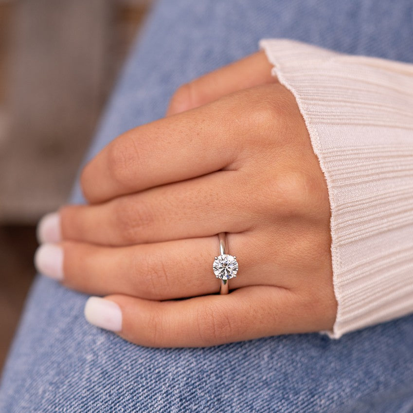 14K White Gold Lab-Created Diamond Classic Solitaire Ring (1 CTW F-G SI)