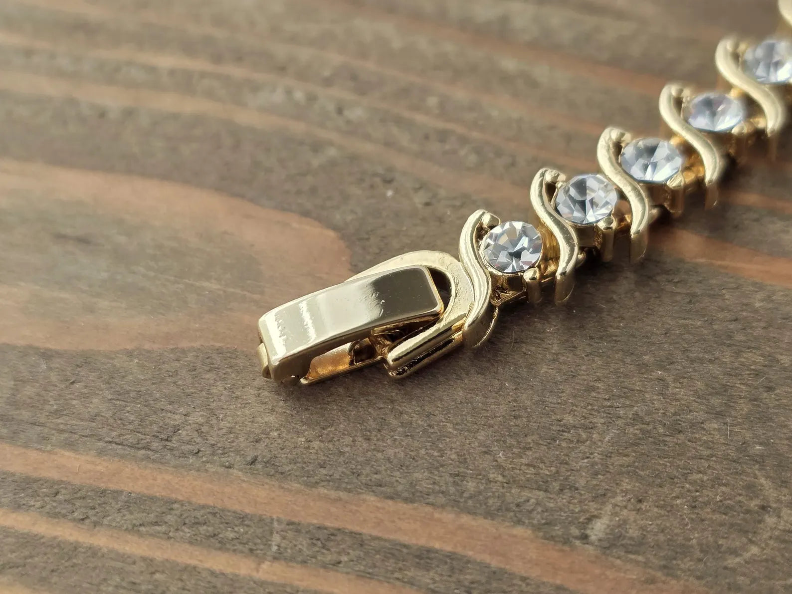 S-Shape Lab Diamond Tennis Bracelet | 14K & 18K Yellow or White Gold | Elegant Round Diamond Bracelet | Custom Length